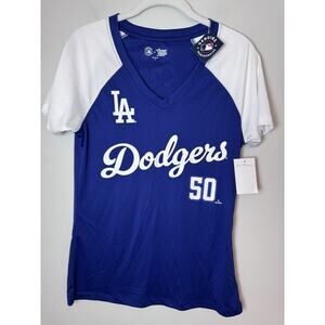 LA Dodgers Women's Performance Shirt Short Sleeve Betts Jersey #50 Sz S NWT